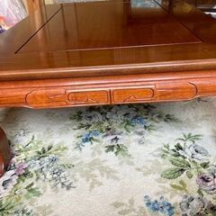 中古美品　唐木　紫檀無垢材　座卓/ローテーブル リビングテーブル 天然無垢材の画像