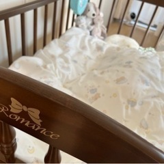 ハイタイプ ベビーベッド ブラウン