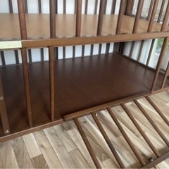 ハイタイプ ベビーベッド ブラウンの画像