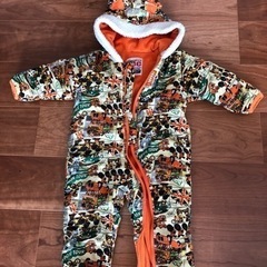 80サイズ　キッズジャンプスーツ　雪遊び・冬のお外遊びに最適　カ...