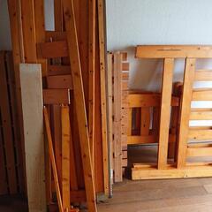 【ジャンク品】2段ベッド (木製) マット付(50×1000×2...