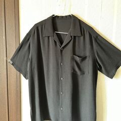 メンズ　かりゆしウエア　黒(喪服)