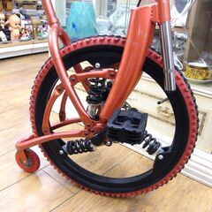 一輪車 マックスチャレンジャー ハンドル付き ブレーキ付き 20インチ オレンジ MAXチャレンジャー 札幌市 厚別区の画像