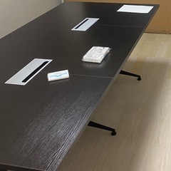 会議用テーブル 配線ボックス付き T字脚 幅2100×奥行1000×高さ720mm