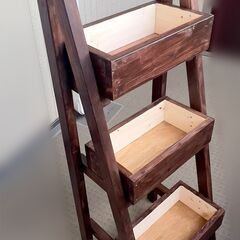 値下げ！３段木製プランター 未使用 の画像