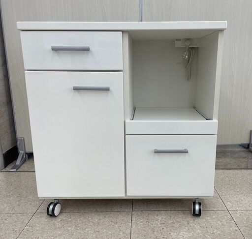 ★ジモティ割あり★  食器棚 白 H84.5×D42×W80 クリーニング済み TJ5350