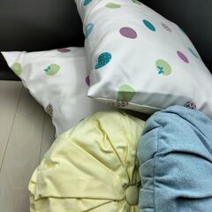 (J(K)-2505CU2)◆URBAN INTERIOR◆クッション◆4点◆イエロー×ブルー◆の画像