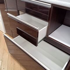 ☆ジモティ割あり☆ 食器棚 ダークブラウン H200×D50×W140