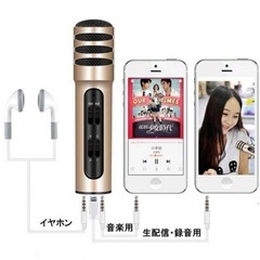 自宅用マイク　高品質　スマホ・パソコン対応　ゴールドの画像