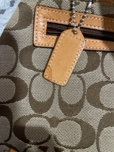 COACH リュックサック シグネチャー 6613 ベージュ レザー キャンバス