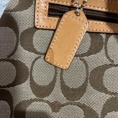 COACH リュックサック シグネチャー 6613 ベージュ レザー キャンバスの画像