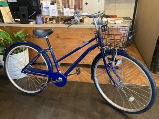 【前輪タイヤ・前輪チューブ新品！】26インチ自転車　ブルー