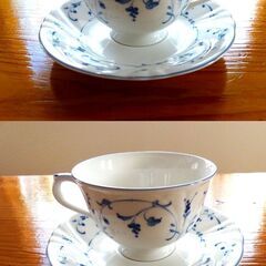 NIKKO FINE BONE CHINA　ティーカップソーサー　５客  1980年代　　レトロの画像