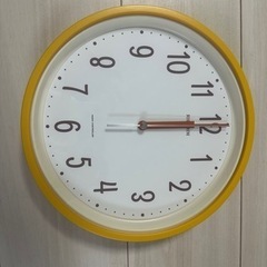 〈定価7700円〉壁掛け時計 イエロー 美品の画像