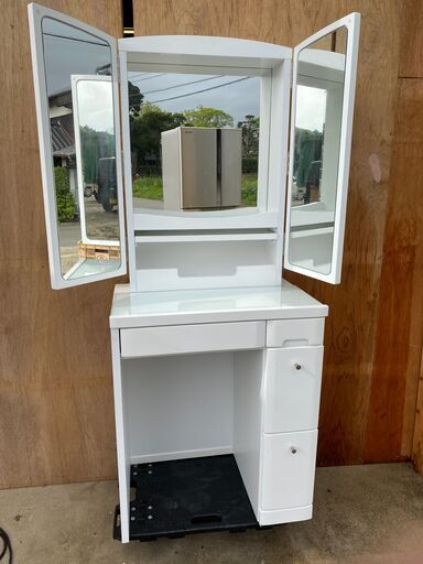 【糸島市内 送料無料】ニトリ 三面鏡 鏡台 ドレッサー 白 北欧風 洋風　0330-0-2