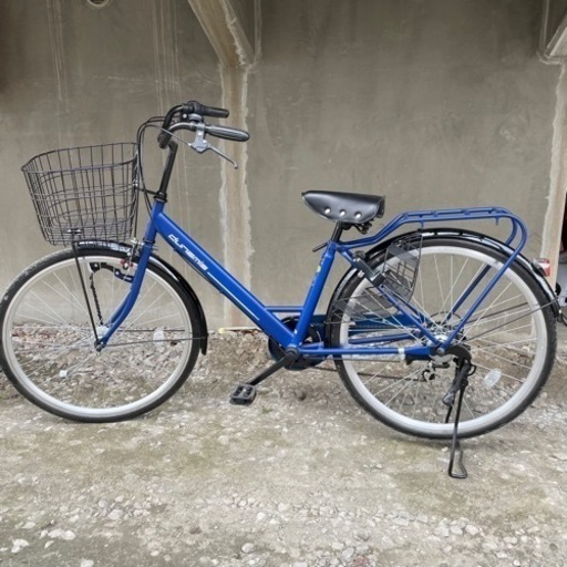 新品　自転車 ノーパンクタイヤ　ブルー　6段変速　LEDオートライト