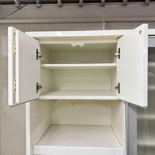 W 17095  松田家具 1枚スライドガラス扉キッチンボード   ◆大阪市内・東大阪市他 5,000円以上ご購入で無料配達いたします