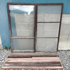 木枠引戸窓① アンティーク 骨董品 昭和レトロ