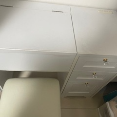 佐藤産業 ANRI デスクドレッサー 幅80cm 奥行40cm 高さ70cm ホワイト スツール付き コンセント付き 選べる取っ手 AN70-80D WHの画像