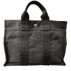 廃盤品 HERMES エルメス バッグ トートバッグ キャンバス エールラインPM エールライン PM グレー ハンドバッグ の画像