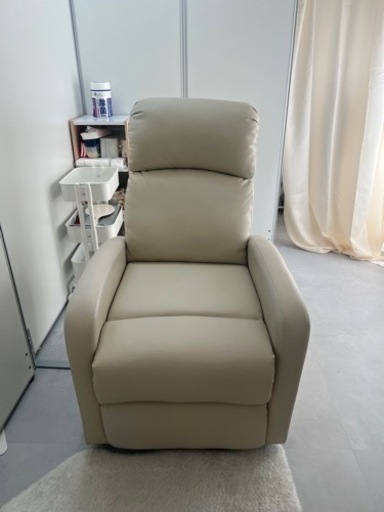 家具 椅子 ダイニングチェア　リクライニングチェア　ホワイト　３段ラックセット