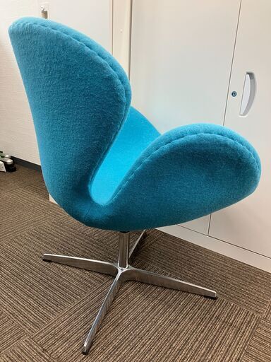 美品】スワンチェア ターコイズブルー