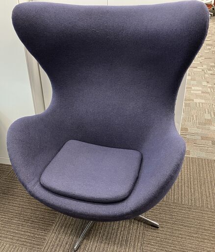 【美品】エッグチェア　ダークグレー（ダークブルー）