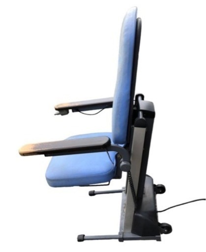 電動昇降座椅子 介護器具 上下昇降 座板回転 上下動レバー コムラ製作所 型式 DSER 型番 140218 ブルー 椅子 可動肘 稼