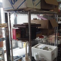 メタルラック、４段、キャスター付き、らくらく移動