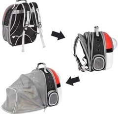  FUWAMIAO 猫キャリーバッグ 猫リュック 宇宙船 カプセル 軽量 小型犬用 ドライブ キャンピング 旅行 通院 災害 避難用 耐荷重6.5Kgの画像