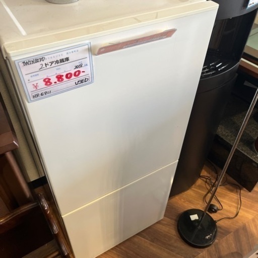 00054 TWINBIRD ２ドア冷蔵庫 2018年製 家電 キッチン家電 冷蔵庫