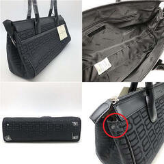 ss6267　未使用品　バレンシアガ ハンドバッグ ブラック BALENCIAGA キャンバス×レザー BB柄 黒 スクエア 鞄 かばん バッグ 上品 女性 未使用品バレンシアガの画像