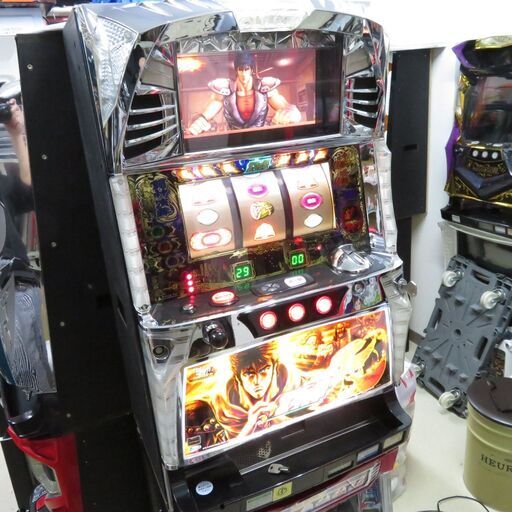 パチスロ実機 北斗の拳 強敵 コイン不要機付き スロット機│江別市の