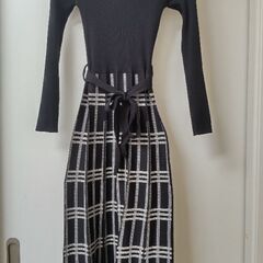 【Bou Jeloud】切り替えワンピース ブラック×ホワイトフリー