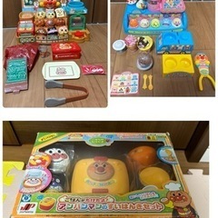 アンパンマン玩具３点①パン工場  ②  のっけてポン! クレープ...