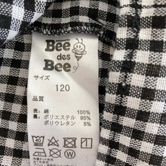 新品未使用　長袖　ワンピース  120㎝　キッズ　Bee des Bee フォーマル　女の子　チェック柄の画像