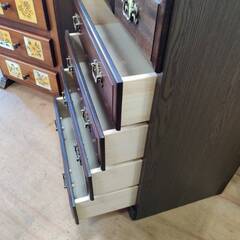 【愛品倶楽部柏店】 6段8杯ミドルチェスト アンティーク風取っ手付 の画像