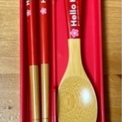 キティ　箸とスプーンセットの画像