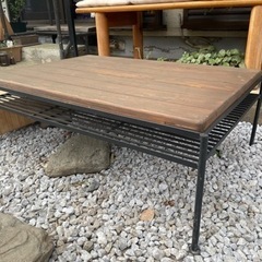 アイアン家具　テーブル　ローテーブル　座卓　木製　無骨