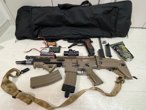 電動ガン豪華セットSCAR-L CQCとベレットM93R