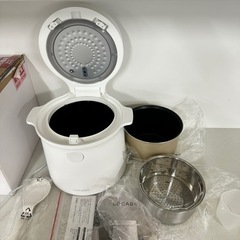 ④【展示未使用品‼️】ロカボ 2022年製 5合炊き 糖質カット炊飯器 炊飯ジャー 液晶タッチパネル ホワイト♪の画像