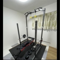 （現金支払い用）ベンチプレスパワーラック×インクラインベンチ×バーベル　70kgセット