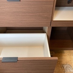 ニトリ キッチンカウンター エトナ ブラウン 105cm 中古の画像