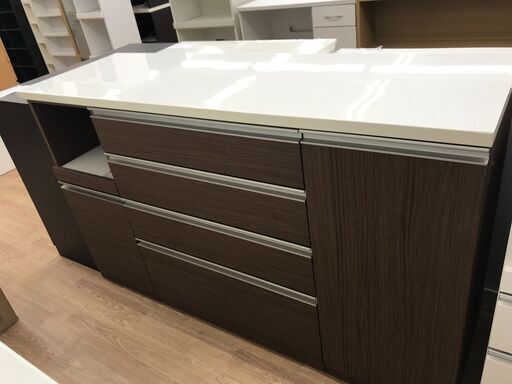 ★ジモティ割あり★ ニトリ キッチンカウンター ブラウン H96×W160×D51 クリーニング済み KJ4912