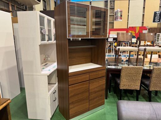 【愛品館八千代店】フランフラン　2枚扉キッチンボード　ディネ80　末次家具工芸