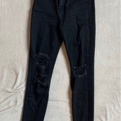 ベルシュカ　Bershka スキニー 34 ダメージ  黒 S