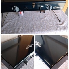 ● OLD WISH-BORN 0-9001ツインバーナーコンロ ガスコンロ コンパクト アウトドア キャンプ 中古品 ③の画像