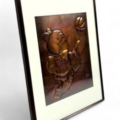 【銅版画？】『少女と手まり』 額サイズ 縦53cm×横41.5cmの画像