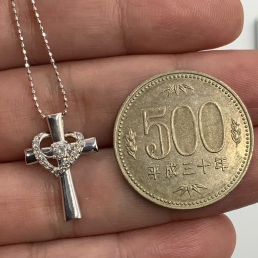 売り切れました。K18WG 18金　ホワイトゴールド　ダイヤモンド　ネックレス　3.1g