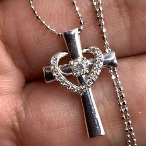 売り切れました。K18WG 18金　ホワイトゴールド　ダイヤモンド　ネックレス　3.1g